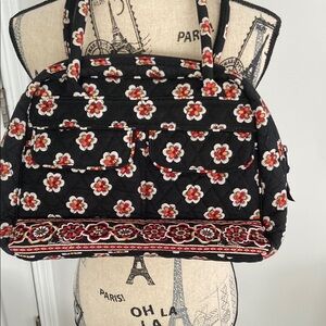 Black and Red Geometric Shoulder Bag